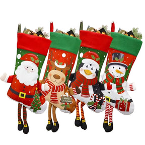 Four printed Christmas stockings
