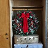 Christmas Wreath with Red Bow, 55 cm