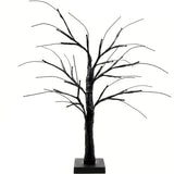 Black tabletop birch tree light on a square base