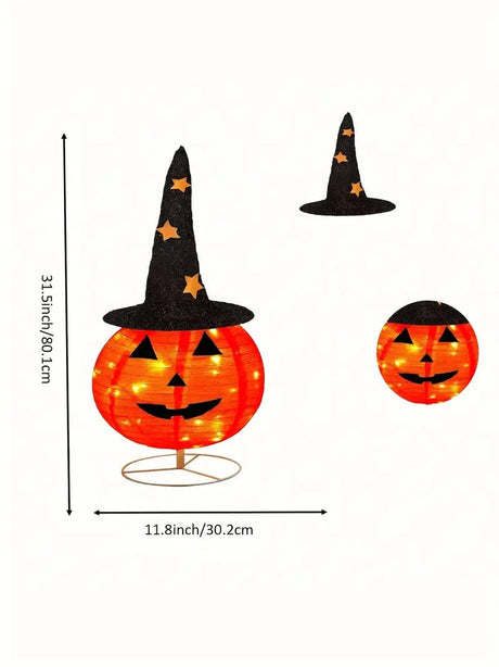 Foldable Pumpkin Light with Hat, 80.1 cm