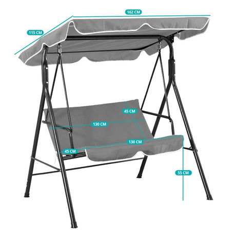 Grey garden swing bed