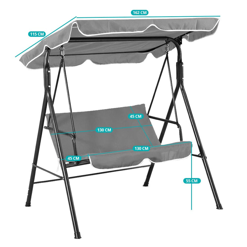 Grey garden swing bed