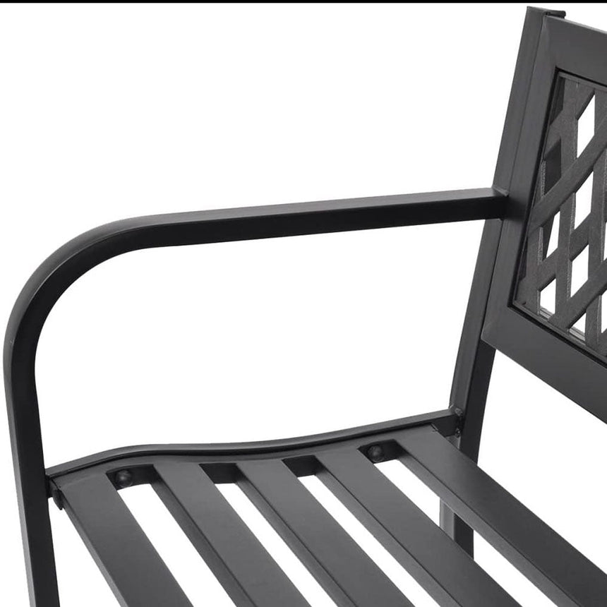 Metal-frame garden bench