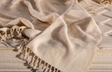 Merino Wool Throw, Handwoven, Undyed