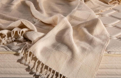 Merino Wool Throw, Handwoven, Undyed