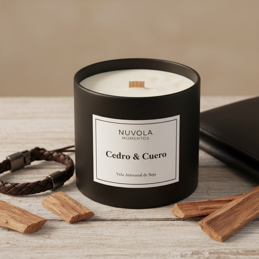 Candle Cedar & Leather / Black Coffee – Black Tin