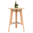 Round folding bar table in untreated pine