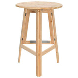 Folding Bar Table, Round, Untreated Pine