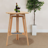 Folding Bar Table, Round, Untreated Pine
