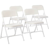 Padded Folding Chairs, Set of 4, White