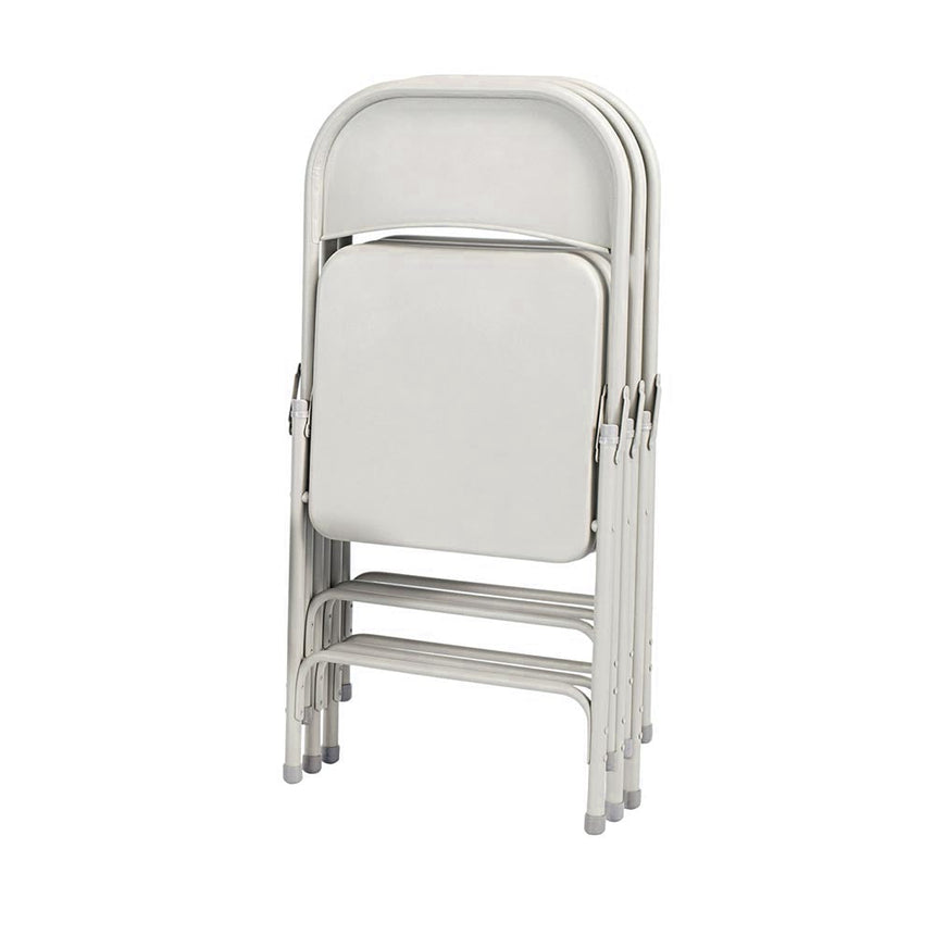 Padded Folding Chairs, Set of 4, White