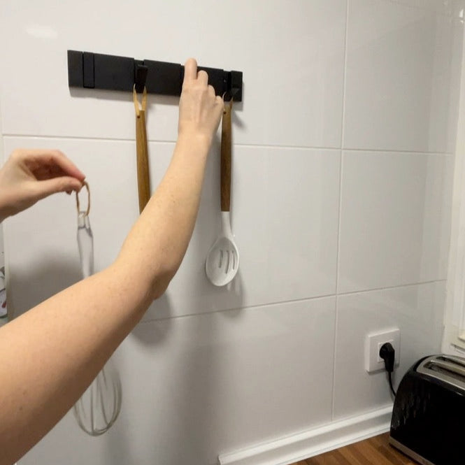 Wall Coat Rack Palermo, Black Metal
