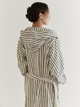 Retro Stripe Hooded Bathrobe, Organic Cotton
