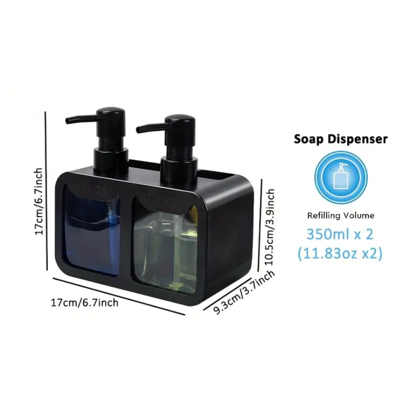 Dual Soap Dispenser Sink Organizer Set