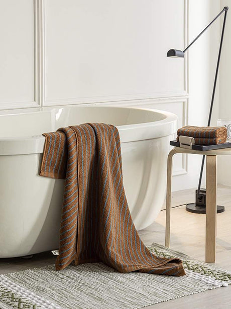 Ultra Soft Absorbent Retro Stripe Bath Towel - 100% Organic Cotton