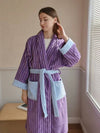 Dopamine Stripe Bathrobe, Organic Cotton
