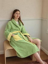 Dopamine Stripe Bathrobe, Organic Cotton