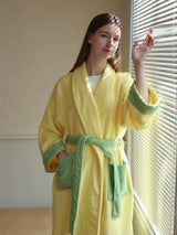 Dopamine Stripe Bathrobe, Organic Cotton
