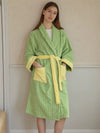 Dopamine stripe bathrobe in organic cotton