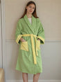 Dopamine stripe bathrobe in organic cotton